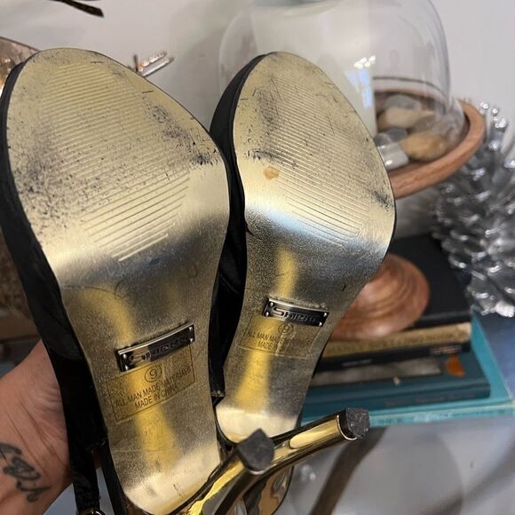 Vintage women's Sheik peep toe stilettos. Gorgeous gold heels size 9 - Picture 10 of 16